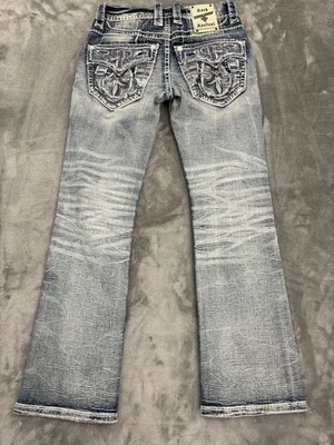 Pantalones de mezclilla Rock Revival Nash ajustados desgastados 28x30 nuevos sin etiquetas corte boot LEER Foto 1 de 4