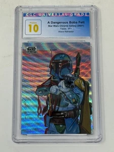 Wav Refractor /99 2021 Topps Star Wars Chrome Galaxy 11 A Dangerous Boba Fett 10 - Picture 1 of 2