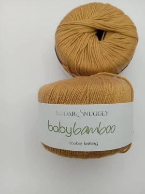 Lot of 2 Sirdar Snuggly BABY BAMBOO DK Yarn  GOLD  80% Bamboo 20% Wool - Image 1 of 4