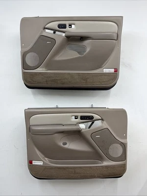 03-07 Chevrolet Silverado Tahoe GMC Sierra Yukon Pair Door Panels OEM Neutral - Image 1 of 4