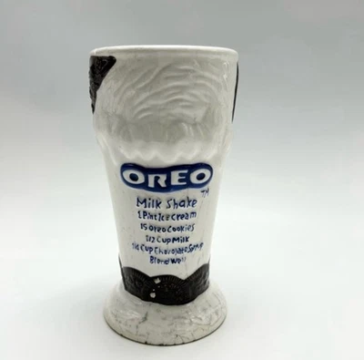 Taza de malta vintage Oreo Milkshake receta 7 pulgadas de alto helado de cerámica Foto 1 de 4