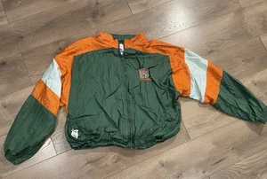 Vintage Miami Hurricanes Chalk Line Jacke Windbreaker Herren Größe Large durchgehender Reißverschluss - Bild 1 von 9