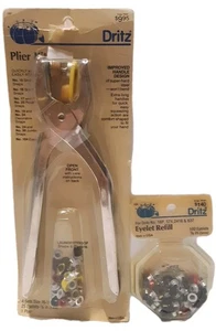 Dritz Zangenset für Snap Fasterners Vintage 1985 mit Packung extra Ösen - Bild 1 von 2