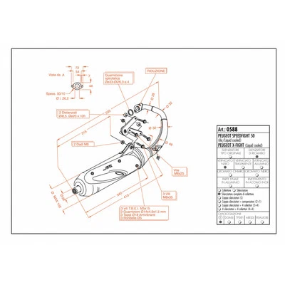 Echappement Complete Leovince Sito Acier Peugeot X Fight 50 Kat 2000 > 2002 - Photo 1/3