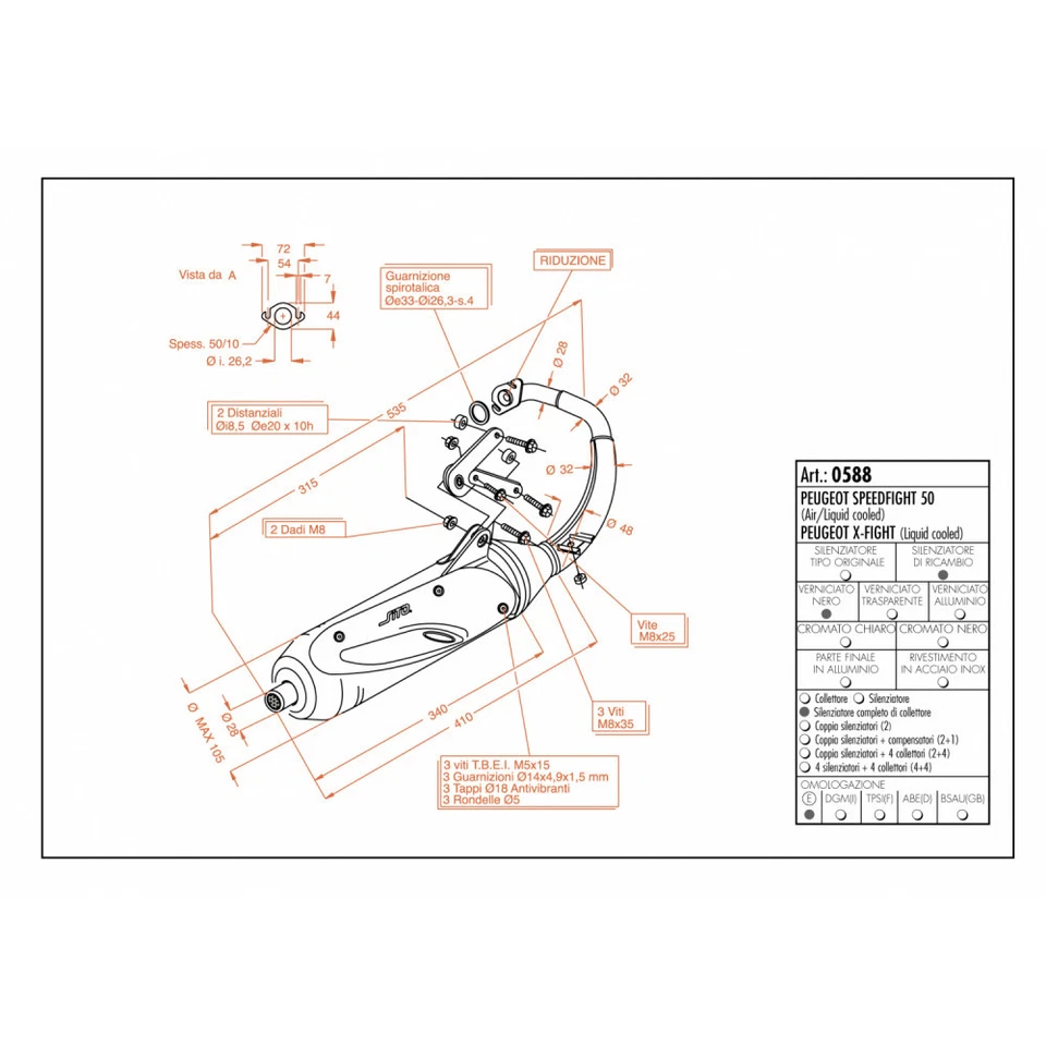 Echappement Complete Leovince Sito Acier Peugeot X Fight 50 Kat 2000 > 2002 - Photo 1/3
