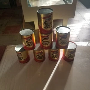Texaco Aircraft Engine Oil Premium AD Lote de 8, 32 Fl. OZ., 65 SAE 30, NOS - Imagen 1 de 6