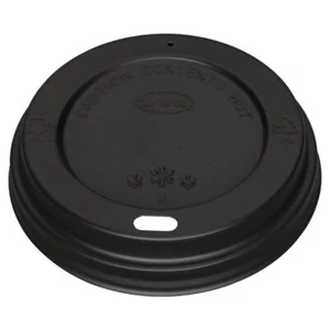 Fiesta Recyclable Lid for Hot Cups- Black 12oz /16oz (Pack 1000) - Picture 1 of 7