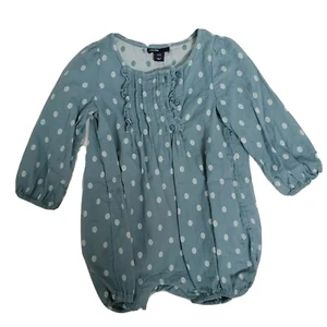 Baby Gap 18-24 Polka Dot Bubble Romper Muted Green - Bild 1 von 5