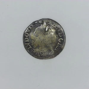 KING LOUIS XIV 4 sols des traitants PLATA 1676 D LYON COMO NUEVO #H181 - Imagen 1 de 2