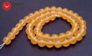 8mm Round Light Orange Jade Gemstone Beads for Jewelry Making Strands 15" los624 - Picture 1 of 4