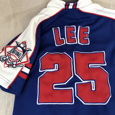 Stitches Chicago Cubs Derreck Lee #25 Embroidered Button Youth Small Blue Jersey Cover