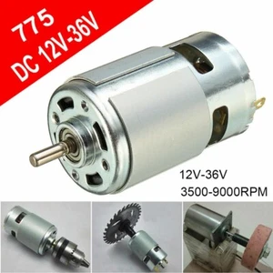 775 DC 12V-36V 3500-9000RPM Motor Ball Bearing Large Torque High Power Low Noise - Picture 1 of 13