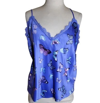 Camiseta sin cordones INC International Concepts XXL púrpura mariposa con encaje Foto 1 de 4