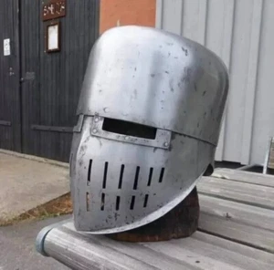 18 Gauge Templar Knight Helmet SCA HMB Combat Medieval Armor - Picture 1 of 2