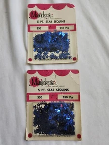 Vintage Mangelsen's Mini blau metallic 5 Punkt Stern Pailletten - ca. 500 Stück - Bild 1 von 2