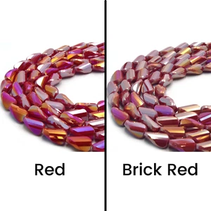 Chinese Crystal Beads | Mystic Coated Twisted Teardrop Beads | AB Coated - Picture 1 of 21
