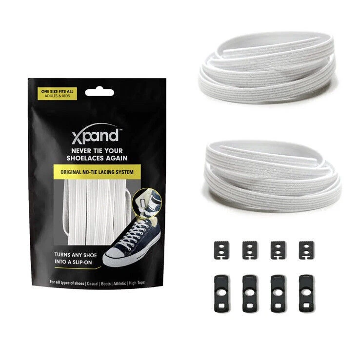 Xpand Laces No Tie Elastic Shoelaces One Size - White