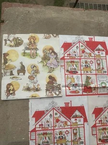 Vtg Wrap Paper Doll Gift Hallmark Craft Christmas Art Craft Girls Cat Decor Lot - Bild 1 von 6