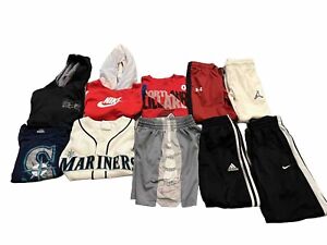 Lot Of 10 Boys Nike Adidas Jordan UA Pants Shorts Shirts Hoodies Jerseys Mixed S