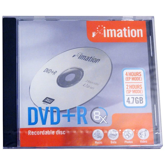 Imation 8X DVD+R 4.7GB Recordable Disc With Case -17087, 10 Pack - Image 1 of 1