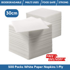 500 weiße Papierservietten 30 cm 1-lagig weiße Handtücher für Restaurants, Grill, Party