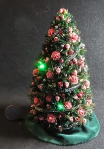 Cantina Day of Dead Christmas Tree Pink Roses Skulls Multi Lights 1:12 OOAK 4554 - Picture 1 of 11