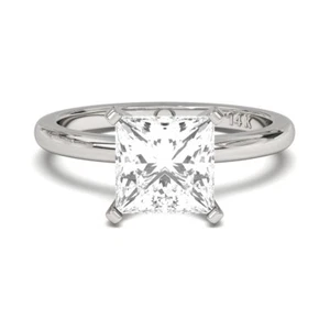 Lab Grown Solitaire Diamond Engagement Ring 1 ct Princess Cut G/VS IGI Certified - Picture 1 of 7