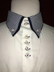 BLU Mediterranean Lifestyle White Button Up Shirt Mens Large 100% Ramuk - Picture 1 of 11
