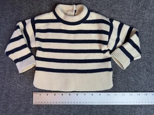 Baby gap Sweater Navy And Cream Striped Pullover 12-18 Mos - Imagen 1 de 6