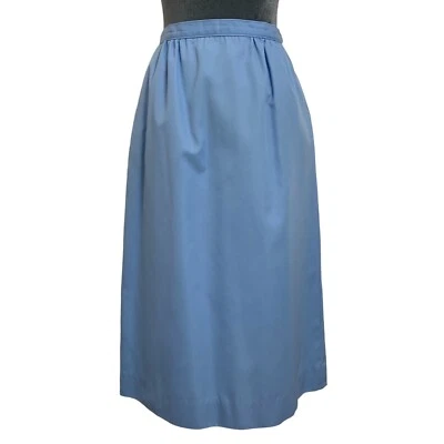 Falda lápiz azul vintage años 80 Pendleton para mujer 2 24" mezcla de poli algodón bolsillos Foto 1 de 4