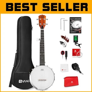 Portable Mahogany Mini Banjo 5 Strings – Complete Beginner Kit for Music Lovers - Picture 1 of 10