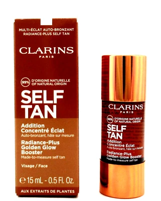 Clarins Self Tan Radiance-Plus Golden Glow Booster para rostro 15 ml./ 0,5 oz. Nuevo Foto 1 de 4