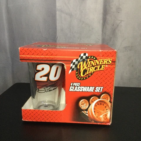 Tony Stewart #20 ~ 4 Piece Glassware Set by Winners Circle Nascar 2008 Cover