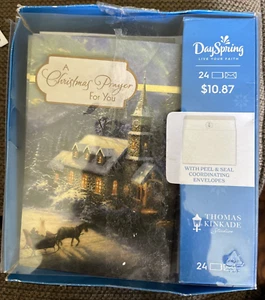 Church Thomas Kinkade DaySpring 24 Christmas Card & Envelope NEW sleigh ride - Picture 1 of 9
