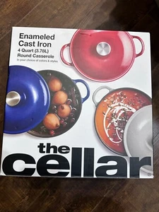 The cellar Blue enameled cast iron 4-qt. round casserole, 10016760300 Free Ship! - Picture 1 of 2
