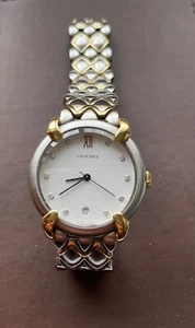 CHAUMET OR-ACIER 221739 QUARTZ WATCH WHITE DIAL TWO TONE DIAMONDS - Picture 1 of 4