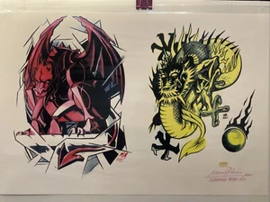 Vintage Tattoo Flash Wall Art Sheet Print Marcos Ribeiro Supernova Tattoo Dragon - Picture 1 of 1