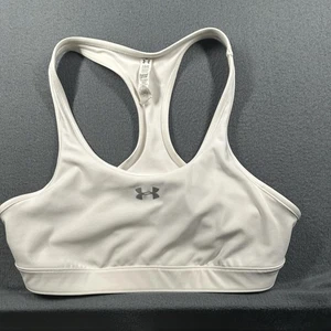 Under Armour Sports Bra Womens Large HeatGear Compression Athletic Racerback - Picture 1 of 10
