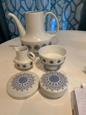 Фарфоровый кофейник rosenthan, набор сахара и сливок. Узор ледяной цветок - Изображение 1 из 4