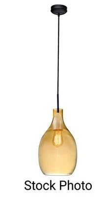 Lámpara colgante moderna de vidrio ámbar soplado a mano Rayna Foto 1 de 4