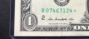 2013 $1 Dollar B Series *STAR NOTE  #07467124  *DUPLICATED ERRORS MADE IN FW - Picture 1 of 7