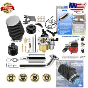 Kit Carburatore e Silenziatore Potenziato 212cc: Scarico Lucido, Stabile Idle, Ricambi Go Kart - Foto 1 di 11