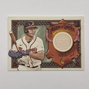 Topps Allen and Ginter Matt Olson Bat Relic Patch Gioco 2022 Usato #AGRA-MO Braves - Foto 1 di 2