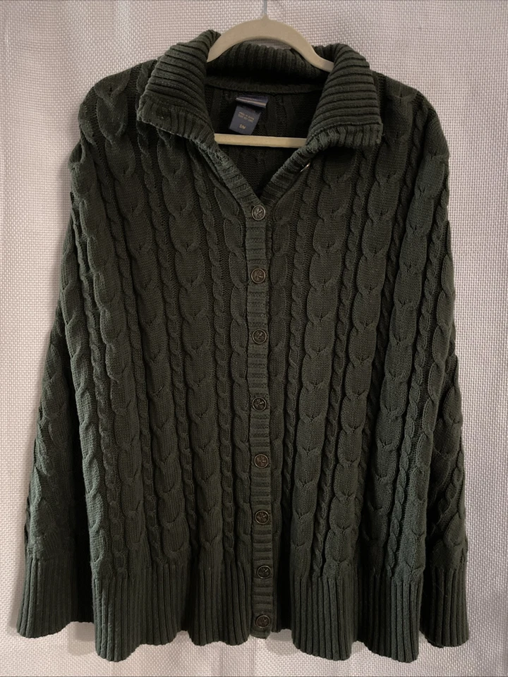 Capa Hot Topic Outlander Cableknit para mujer S/M verde bosque Foto 1 de 4