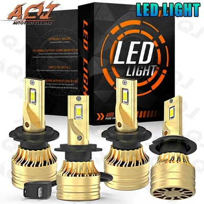 For Mercedes-Benz C320 2001-2005 LED Headlights High/Low Beam Bulbs Combo Kit Foto 1 de 4