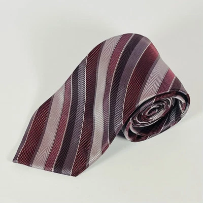 Corbata Bruno Piattelli 100 % seda púrpura/gris/plateado/negro Repp 3 7/8” LN Foto 1 de 3