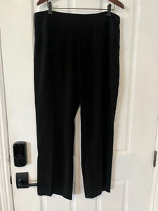 EILEEN FISHER Hose Größe L schwarz 100% Seide weites Bein - Bild 1 von 3