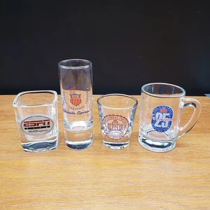 Lot 4 Sports Collectible Shot Glasses ESPN Disney Olympic Training Pro Football - Picture 1 of 8