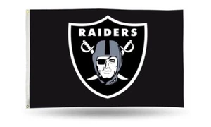 OAKLAND RAIDERS LOGO 3x5ft flag new superior quality GENUINE NFL Lic us seller - Picture 1 of 4
