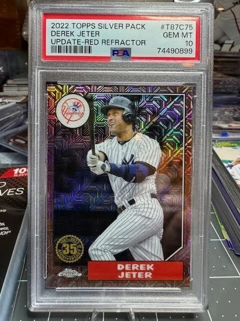 Derek Jeter - 2022 Topps Update Silver Pack - Red Refractor /5 - PSA 10 - POP 1 - Image 1 of 3